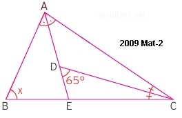 2009 mat2 üçgende açılar sorusu