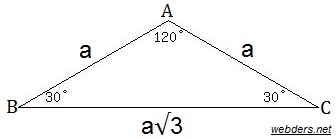 120 30 30 üçgeninin alanı ve ölçüleri