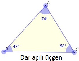 dar açılı üçgen